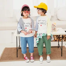 Южная Корея Детская летняя новая стильная удобная свободная версия типа детские повседневные брюки для мужчин и женщин