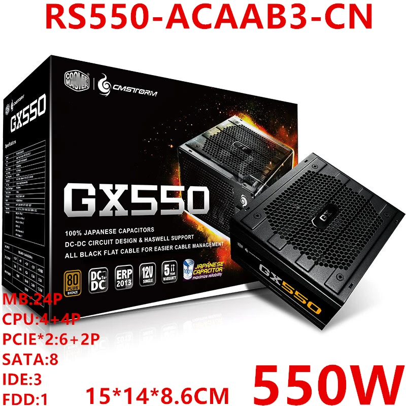 ^*Best Offers New PSU For Cooler Master Brand ATX12V Modular Power Supply 80plus Bronze Backline 550W Power Supply GX550 RS550-ACAAB3-CN