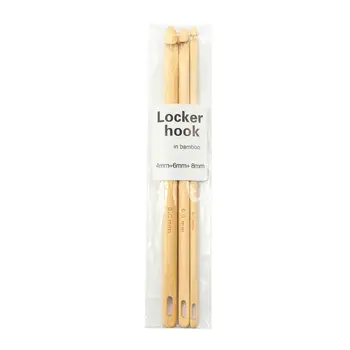 

3pcs 4/6/8mm Wooden Locker Hook Crochet Thread Needles Hand Knitting Tool Crafts