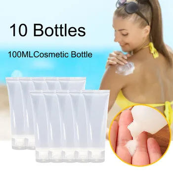 

HAICAR 10pcs/lot Refillable Bottles Clear Plactic Bottle For Cream Containers Refillable Bottles Lotion 30/50/100ML