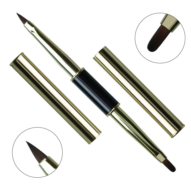 Duebel Enn Nagelkonscht Sträifen Linnen Liner DIY Molerei Pinsel Flëssegt Pulver Acryl UV GEL Extensioun Builder Franséisch Zeechnen Pen_voghion.com