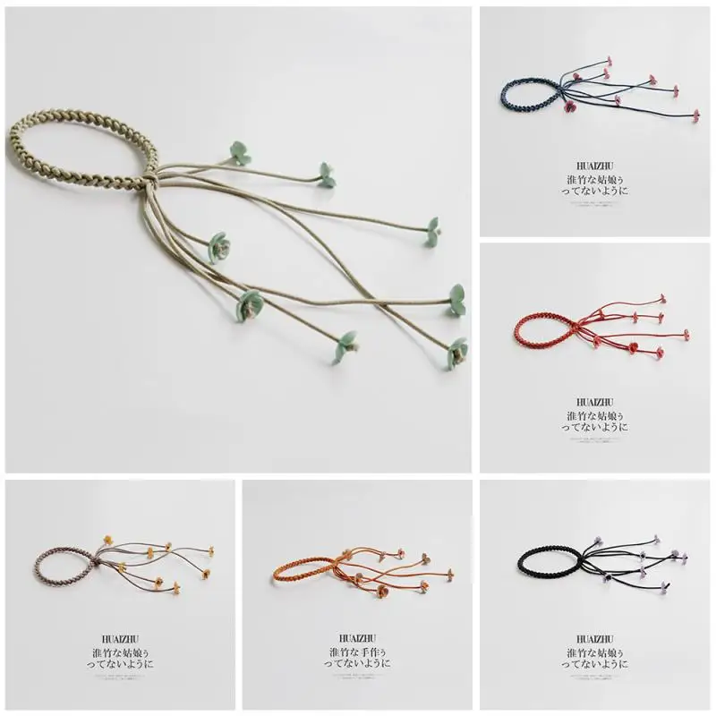 

Small Fresh Hair Accessories Head Rope Safe High Elasticity Flower Head Ring Children Rubber Horsetail Fairy Headdress For Girl