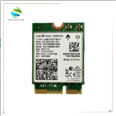 Wifi Card For Intel Dual Band AC 9560 9560NGW 9560AC MM:957715 1.73Gbps NGFF Key E Wifi Card 80211ac BT5.0 for Windows 10