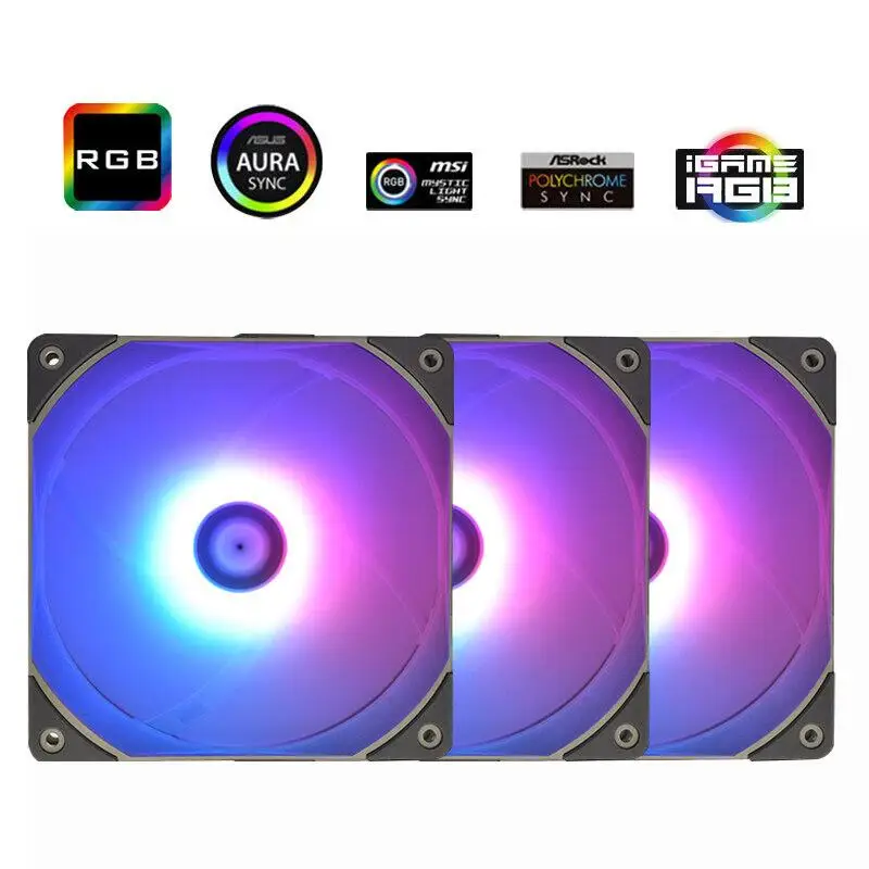 Thermalright 3in1 TL-C12R-S (12 см) Обратный со свежим дизайном для вентилятор кабинета 5V 3PIN ARGB