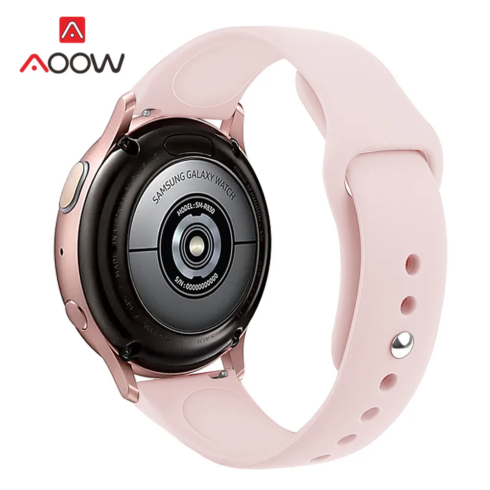 20 мм 22 мм силиконовый ремешок для samsung Galaxy Watch Active 2 40 мм 44 мм 42 мм gear S2 S3 Active2 Amazfit huawei браслет Band Correa