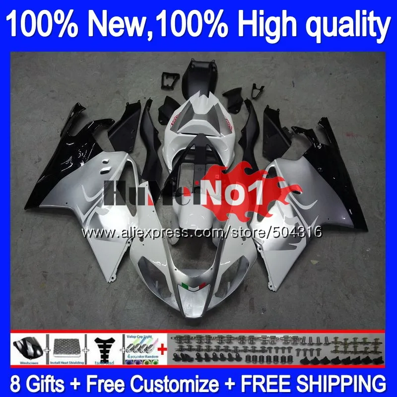 Средства ухода за кожей для Aprilia RSV1000R Mille RV60 RSV1000RR РСВ 1000 белого и серебристого цвета 8MC. 10 RSV1000 R RR 2003 2004 2005 2006 03 04 05 06 обтекатель - Цвет: No. 1