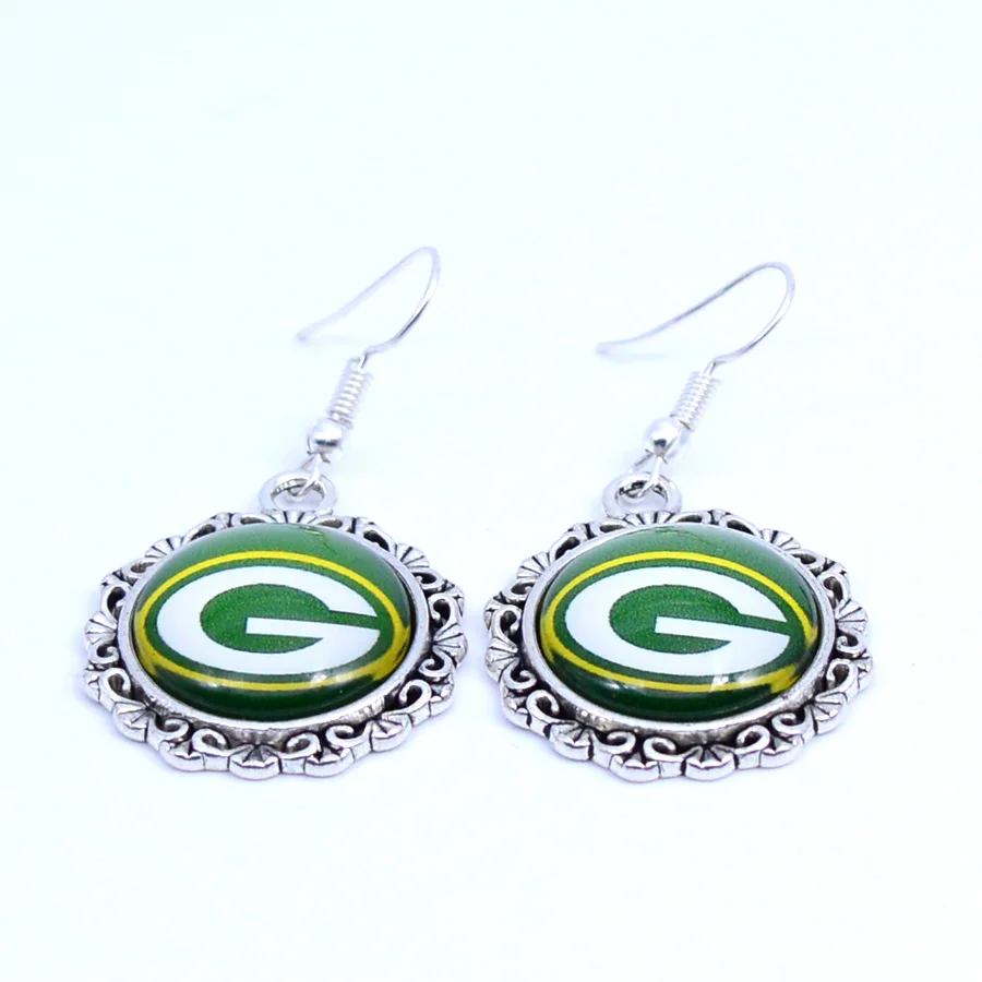 Серьги Green Bay Packers очаровывает серьги спортивные серьги 5 пар футбольные ювелирные изделия для женщин подарок на день рождения Новинка - Окраска металла: as picture