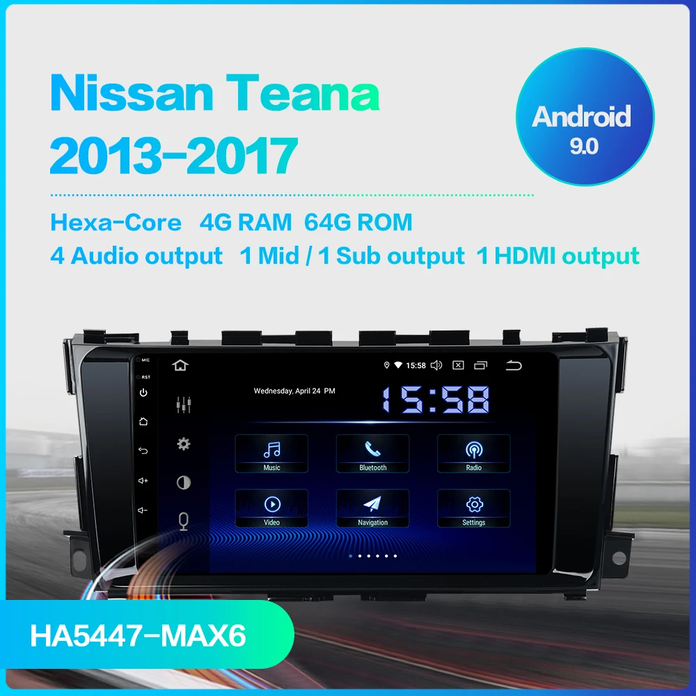 Для Nissan Altima Teana 2013 Автомобильный мультимедийный плеер Android 9,0 блок gps навигационная система с " Авторадио 1 Din развлечения