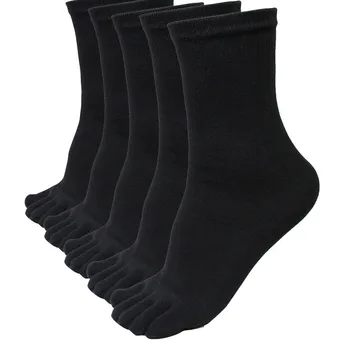 

5 Pairs Stock Men Sports Running Five Finger Toe Socks Elastic Short Soild Socks 2020 New Solid Color Breathable Cool