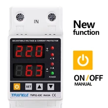 Dual Display 40A 63A 230V Din Schiene Einstellbare digital Über Unter Spannung Relais Surge Protector Frist Über Aktuelle Schutz