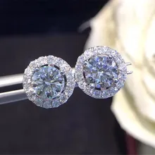 Vecalon элегантная серьга для теннисистки AAAAA Cz камень Настоящее серебро 925 проба эффектные вечерние свадебные серьги гвоздики для женщин ювелирные изделия