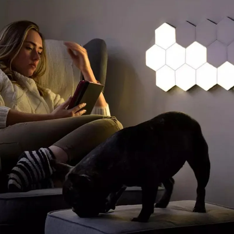 Креативная сотовая модульная сборка сенсорная настенная лампа квантовый светодиодный настенный светильник для спальни лампа Украшение