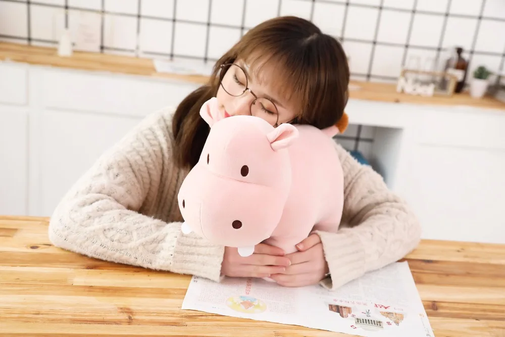 40 см, 1 шт., Kawaii, бегемот, плюшевые игрушки, куклы, мягкие, вниз, хлопок, животные, подушка, милая игрушка, на день рождения, рождественский подарок для детей