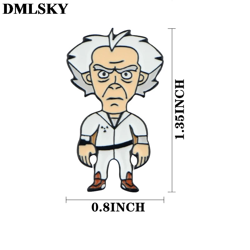 DMLSKY Назад в будущее брошь мультфильм фигура металлические булавки для рюкзака булавка личность одежда значок Шарм ювелирные изделия M3983