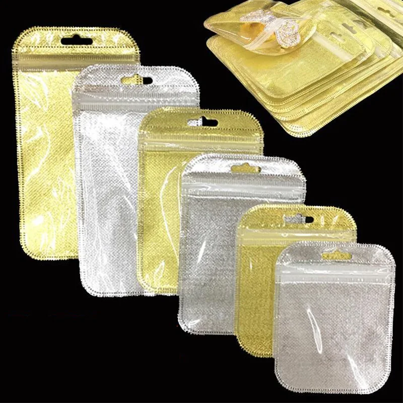  50pcs Jewelry PVC Storage Bags, Self Seal Small