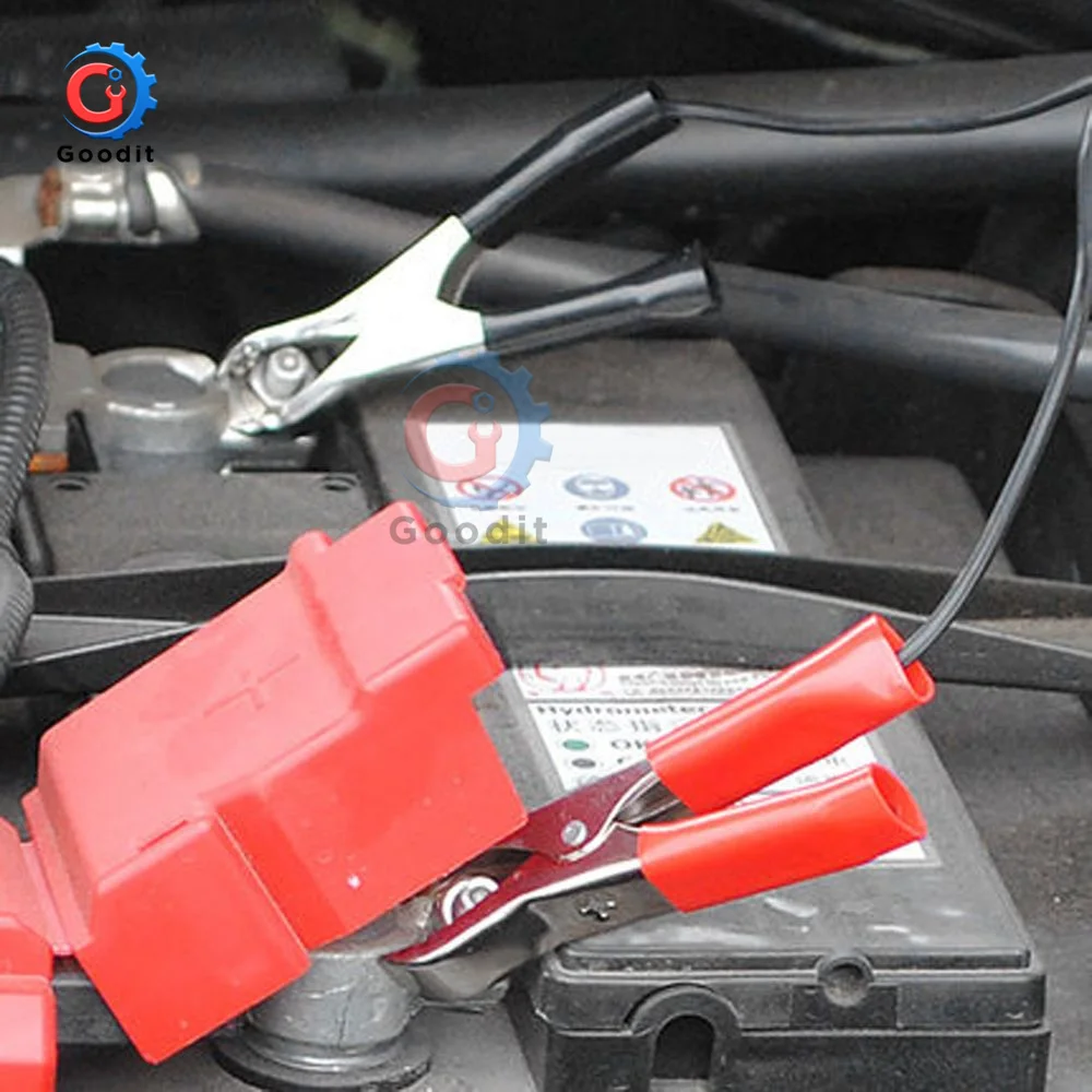 12V-24V Car Cigarette Lighter Female to Terminal Alligator Clip Extension Connector Clip-on Battery Adapter Auto Plug