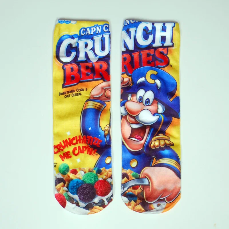 Crunch Милые женские носки с объемным принтом, 24 цвета, модные забавные короткие женские носки в стиле Харадзюку, носки в стиле хип-хоп - Цвет: Crunch