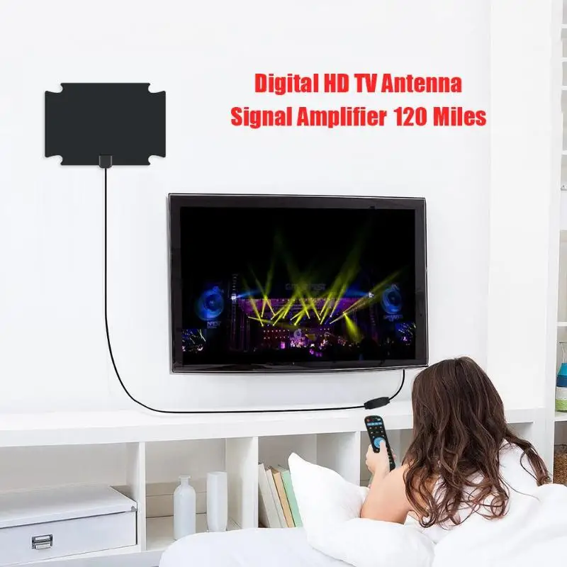 120 Miles ТВ антенна с высоким коэффициентом усиления HDTV цифровой усилитель ТВ-сигнала с усилителем