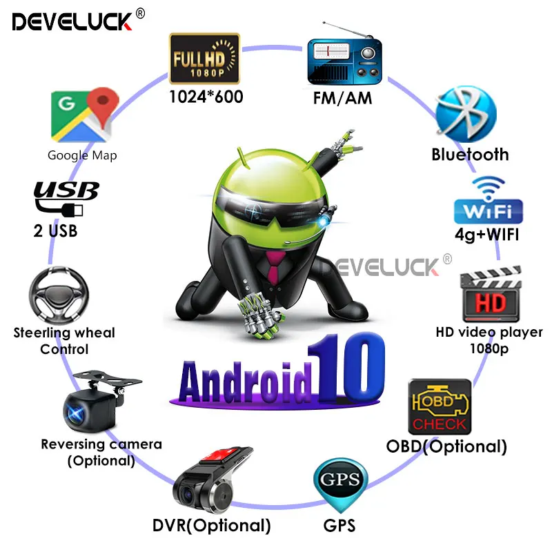 2 din Android 10.0 car radio for Honda CRV CR-V RE 2006-2011 No 2din Audio stereo Carplay GPS navigation multimedia video player