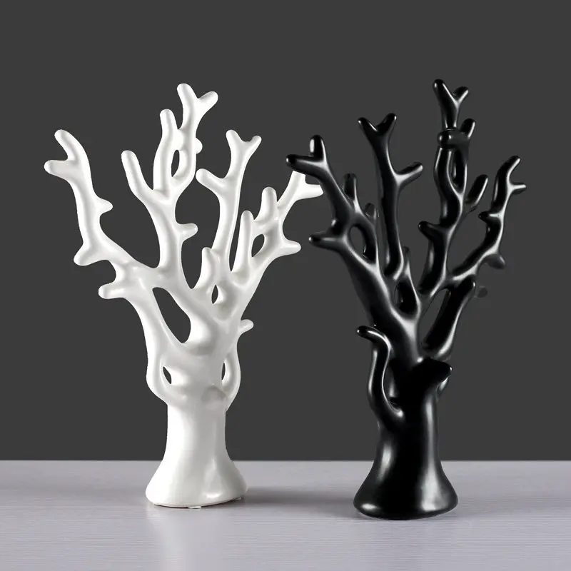 

Nordic Ceramic Fortune Tree Figurines porcelain Crafts Home Livingroom wedding Decoration Office Desktop Accessories Ornaments