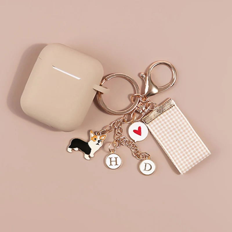 Коричневый Чехол для Apple AirPods, цветной мультяшный наушник с единорогом, чехлы для Airpods 1 2, аксессуары, защитный чехол, кольцо для ключей с единорогом - Цвет: Коричневый