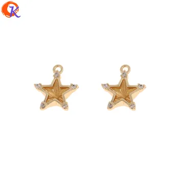 

Cordial Design 20Pcs 9*10MM Jewelry Accessories/Hand Made/CZ Charms/Star Shape/Genuine Gold Plating/DIY Making/Earring Findings