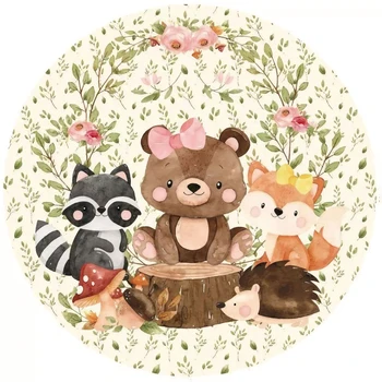 

Laeacco Bear Animals Portrait Photography Backgrounds Baby Shower Birthday Party Customized Photo Backdrops For Photo Studio