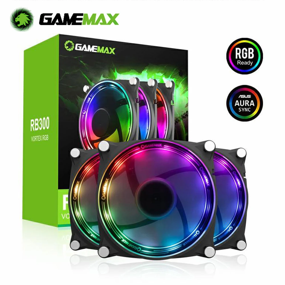 GameMax RB300 RGB PC чехол Вентилятор 120 мм 5V 3pin тихий и цветной кабель синхронизации