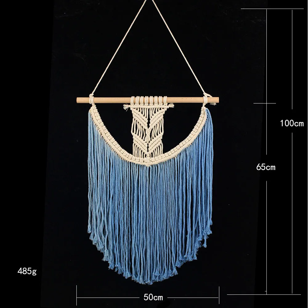 Макраме Большой Настенный висящий-Макраме Свадебные висящие декорации-омбре Настенная роспись-Dip окрашенная пряжа настенный гобелен-Макраме