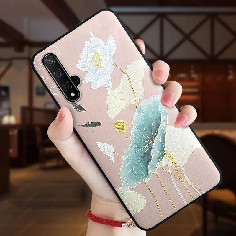 Объемный цветок чехол с тиснением для huawei y9 y6 y7 p10 p20 p30 lite рro mate10 20 30 honor 20 10i 9x 8x p smart чехол из мягкого ТПУ