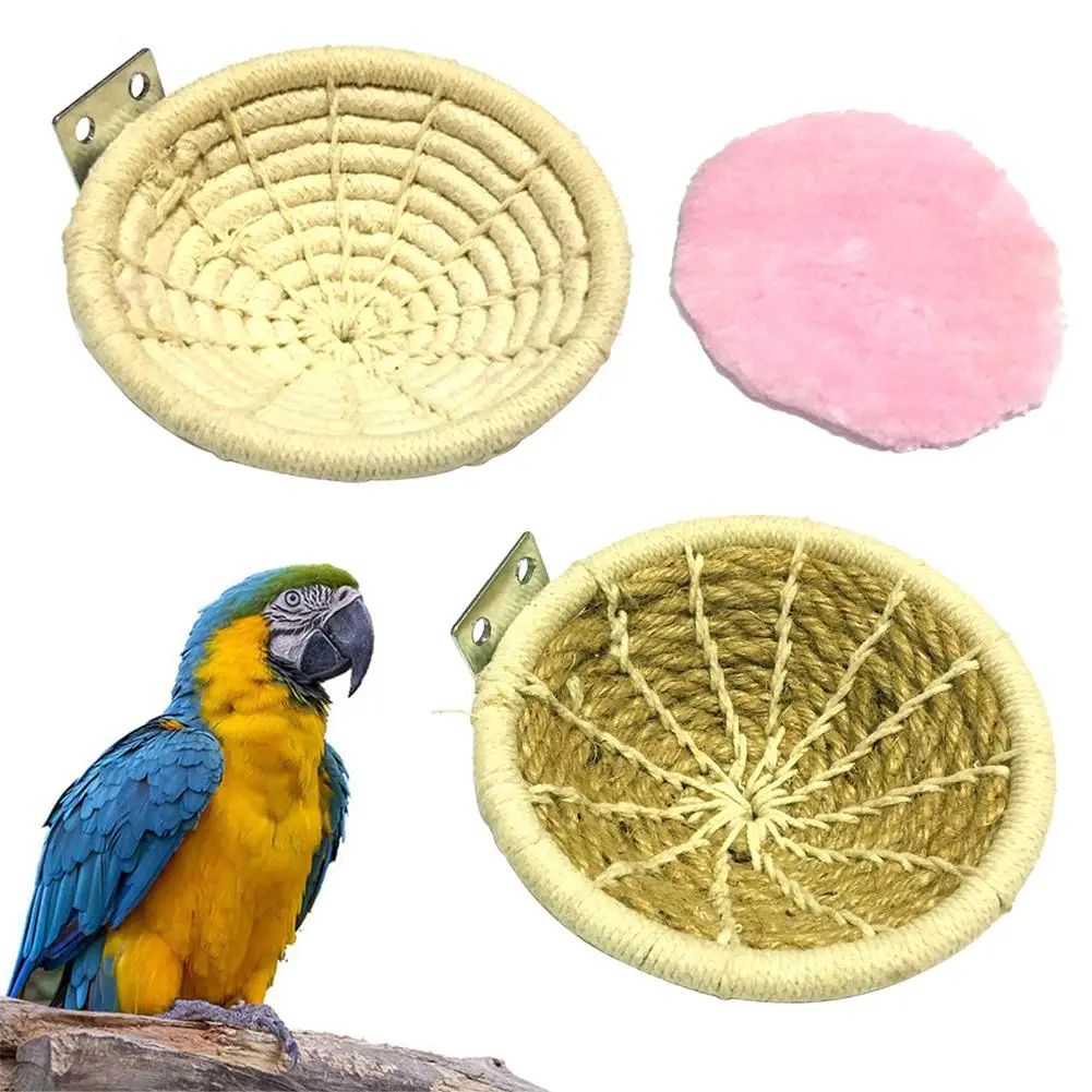 

Bird Breeding Nest Natural Material Shed Nesting Pet Bird Parrot Cotton Rope Breeding Hatching Nest House Bed Hanging Cage Decor