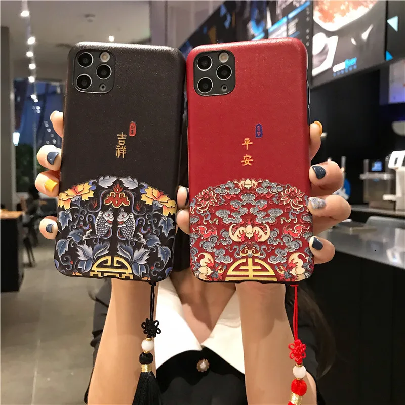 IMIDO китайский стиль чехол для IPhone 11pro Max / XR XS 7 8p 6 6sp Китайский силиконовый с принтом