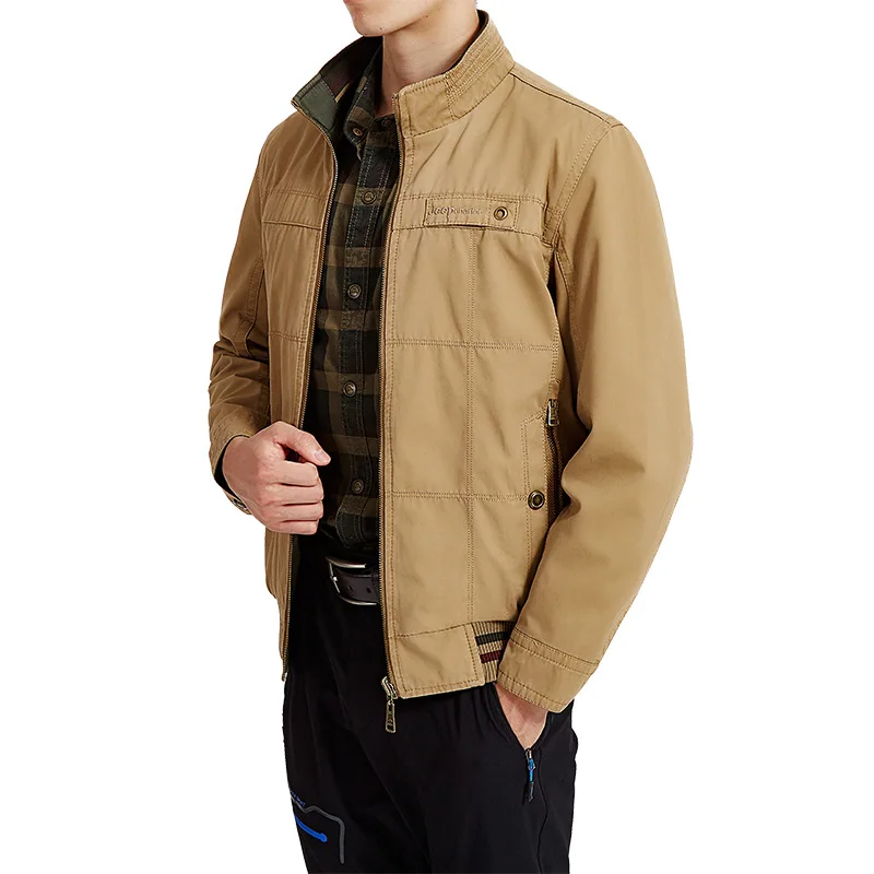 

8572 # MEN'S Casual Jacket Pure Cotton Outdoor Large Size Reversible Large Size Men's Jacket Spring And Autumn Jacket