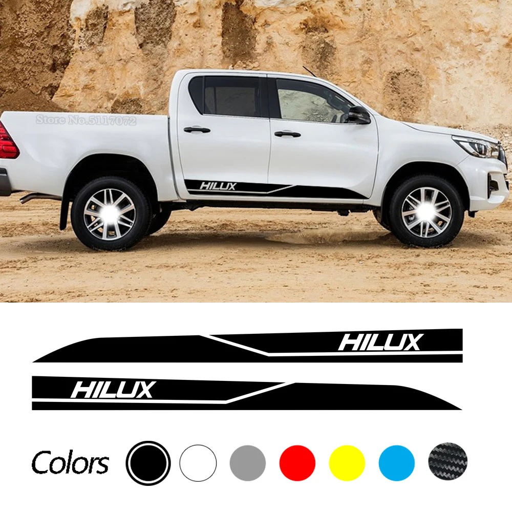 Car Door Side Stickers For Toyota Hilux Revo Vigo Auto Vinyl Film DIY Decals Sport Styling Automobile Tuning Accessories 2Pcs