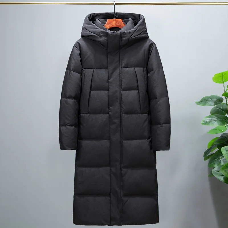 Новинка, зимний мужской теплый пуховик на утином пуху, удлиненный, деловой стиль, утолщенная теплая парка и пальто, Мужская брендовая одежда