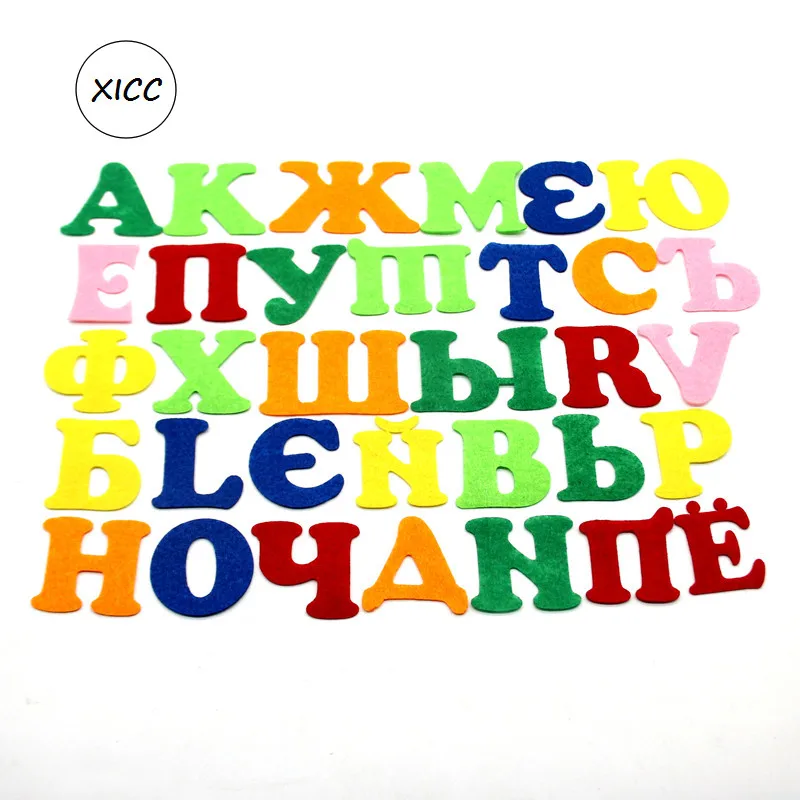 

XICC Russian Letters Felt Alphabet Diy For Early Childhood Education Nonwoven Decor Scrapbooking School Kids Handwork Craft Vilt