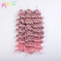 Magic Synthetic Crochet Hair Deep Wavy Twist African Curls Crochet Braids Ombre Blonde Hair Extensions For Women Cosplay