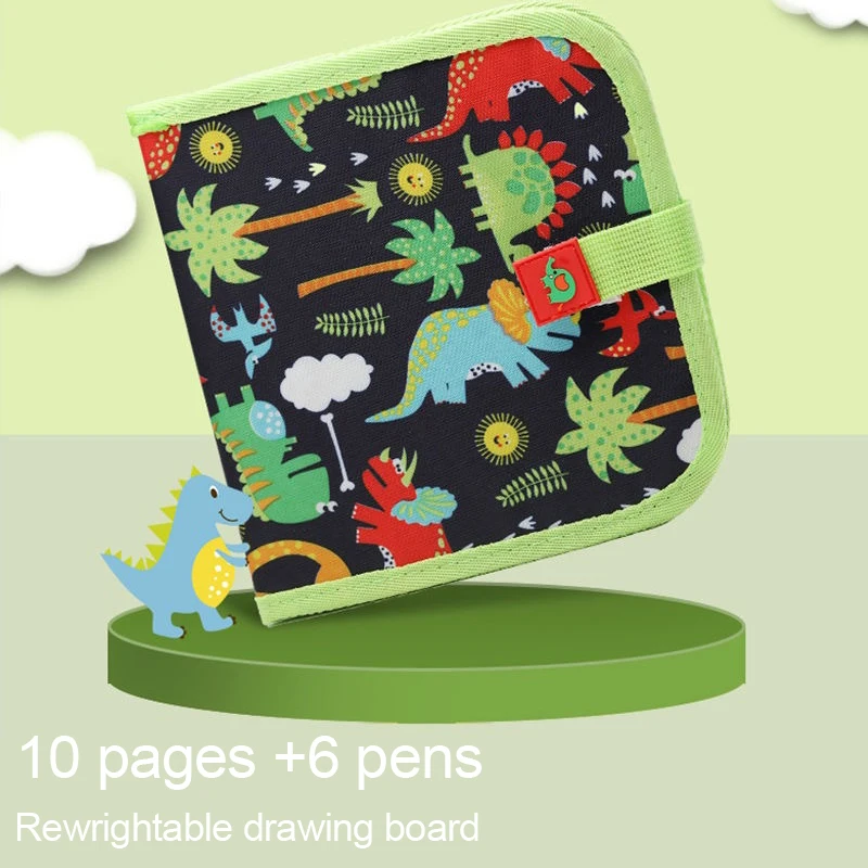 B 10 page 6 pen Portable Soft Chalk Board Drawing Book Magic Pen Painting Coloring Book DIY Blackboard Painting Drawing Board Kids Toys DS29 - Цвет: B 10 page 6 pen