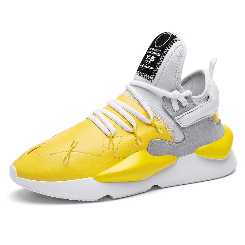 Спортивная обувь для мужчин Yellow Junior новые стильные спортивные кроссовки для мальчиков трендовая обувь для фитнеса и прогулок удобные спортивные кроссовки - Цвет: Yellow