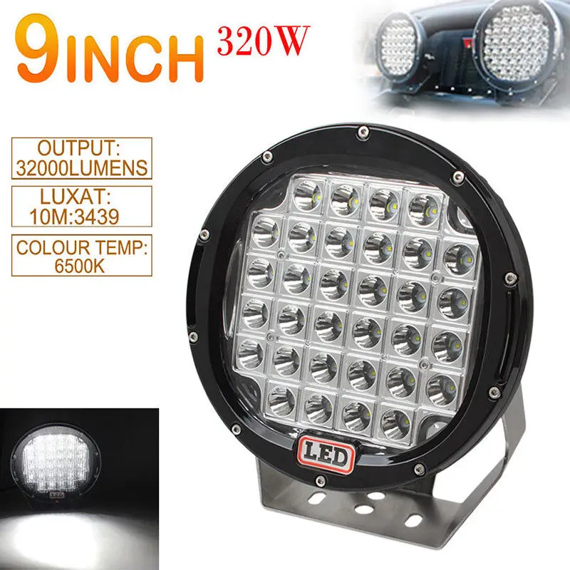 

LED Car Work Light Combo 9 Inch 320W Round XPL LED Car SUV/UTV Offroad Light Waterproof Work Driving Light Spotlight Lamp