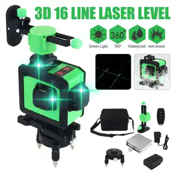 

16 Line Green Laser Level 3D 360 Degree Rotary Waterproof Self Leveling Horizontal Vertical Laser Beam