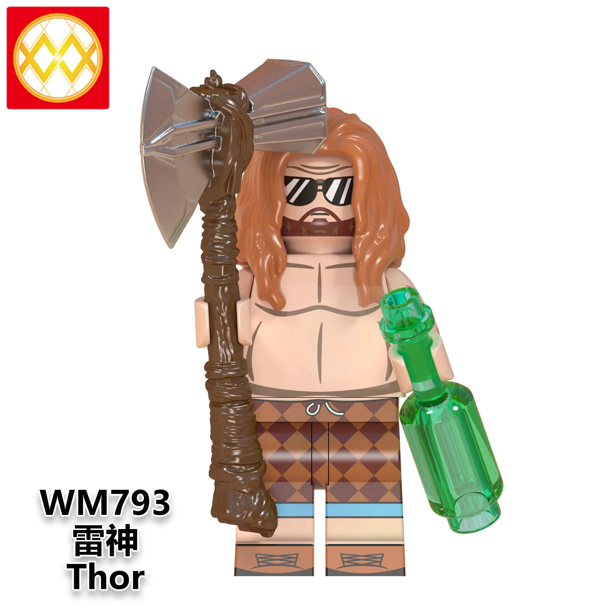 wm793 WM793 пьян Бро Тор с бородой Марвел из Мстителей Fat Thor с Cola Модель Коллекция строительные блоки игрушки для детей - Цвет: wm793