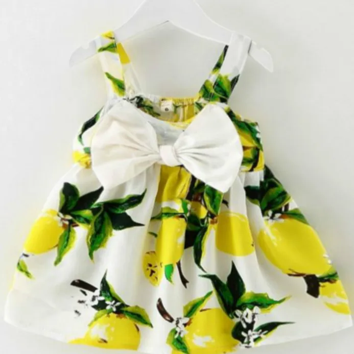 -C01-Yellow- Платья для маленьких девочек; коллекция года; летняя шляпа; комплект из 2 предметов; детская одежда; платье принцессы с принтом без рукавов для дня рождения - Цвет: -C01-Yellow-