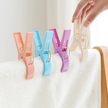 

4Pcs/Set Plastic Powerful Large Windproof Laundry Clips Clothes Drying Racks Retaining Clip Beach Towel Clamp Color Randomly
