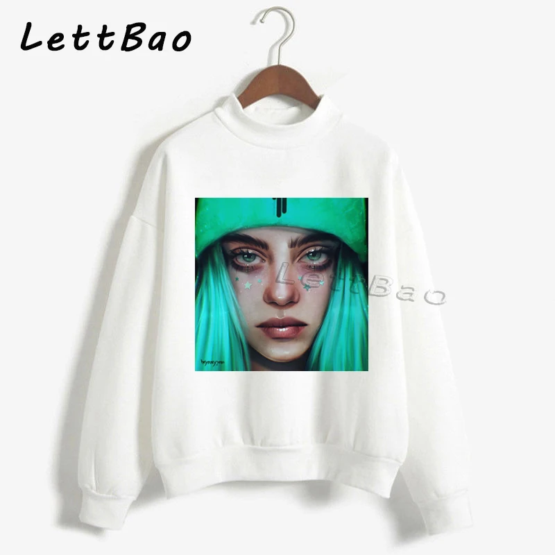 4 Billie Eilish толстовки свитер уличная Эстетическая Готическая Moletom Feminino Ullzang Harajuku на заказ Женская толстовка Femme 90s - Цвет: 4