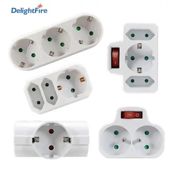 

EU Standard Conversion Socket ON/OFF Switch 16A 250V France German Style Plug 1 to 2/1 to 3 Way Wireless Extended Socket CE