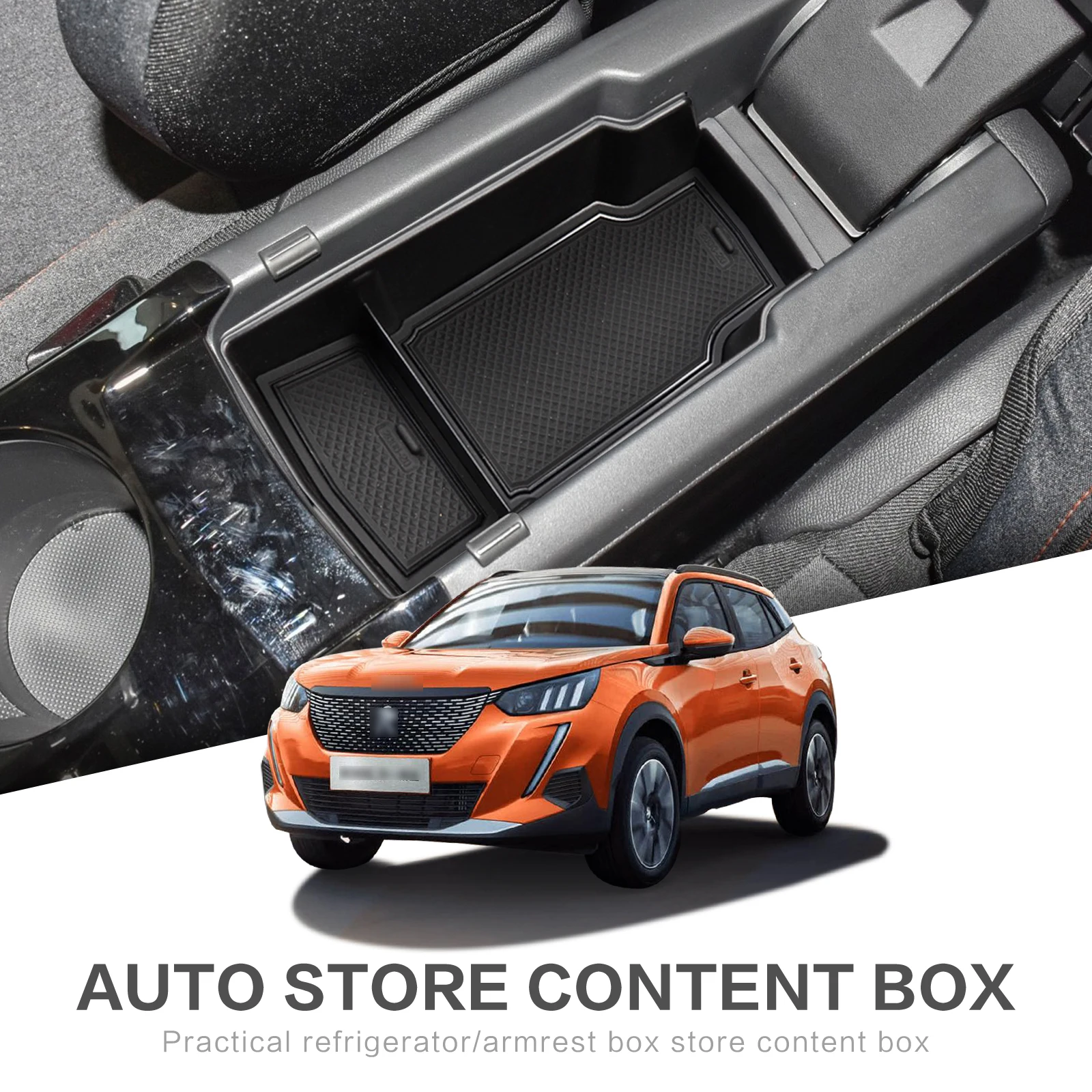 Fit For Peugeot 2008 2019 2020 2021 GT e2008 Armrest Box Storage Organizer Interior Accessories Center Console Tray