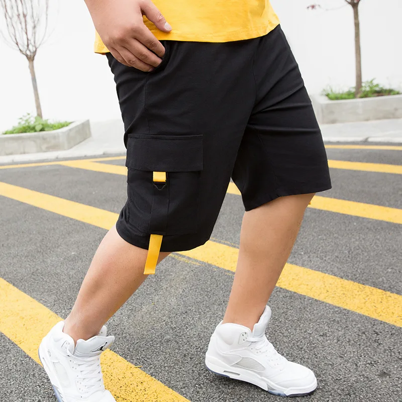 Pantalones cortos de algodón 140 para hombre, SHORTS informales con bolsillos grandes, clásicos, de marca, para carga, 60-2021 KG, novedad de verano de 95%
