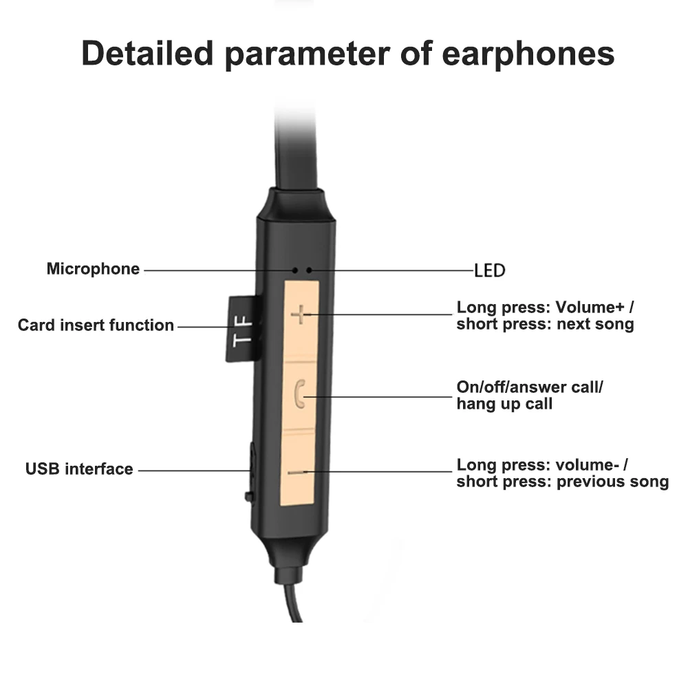 Magnetic Sports Waterproof Wireless Bluetooth Earphone Stereo Earbuds Wireless In ear Headset with Mic for IPhone Se Samsung