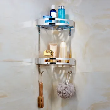 

Bathroom shelf 304 stainless steel triangle basket double net basket bathroom tripod corner blue pendant basket